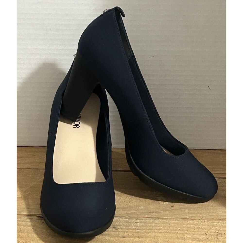 JENN ARDOR Womens Pumps Closed Round Toe Block High Heels 3.5" Pump Shoes